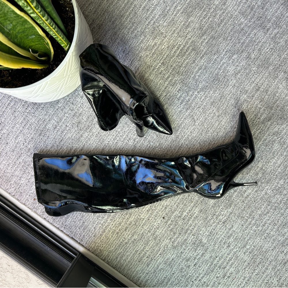 Patent Leather Over the Knee Boot